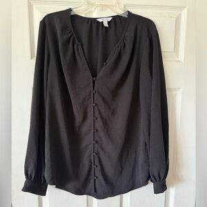 Elegant Black Button-Down Blouse